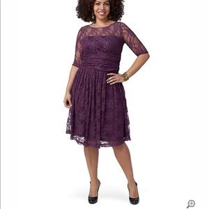 Kiyonna Luna Lace Dress in Plum